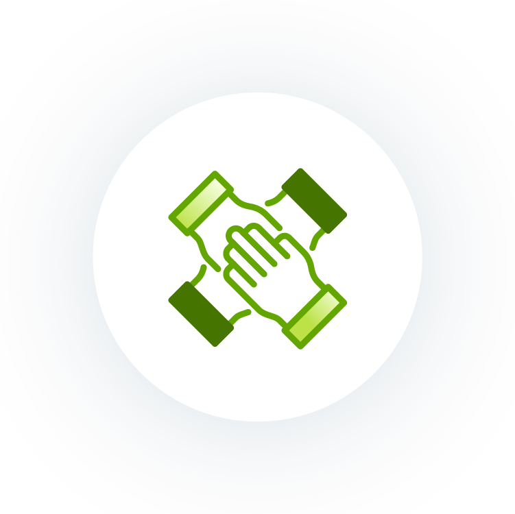 Advocacy Logo showing four hands | Doylestown Health